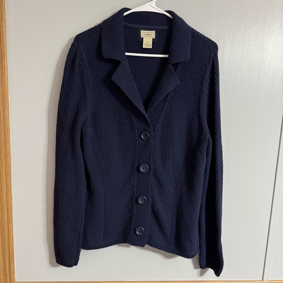 L.L. Bean Women's Cotton Signature Knit Cardigan Sweater Size Medium - Picture 1 of 5